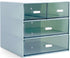 Makeup Organizer, Desk Organizer with 4 Drawers, Vanity Cosmetic Storage Box for Bathroom Counter or Dresser, Blue