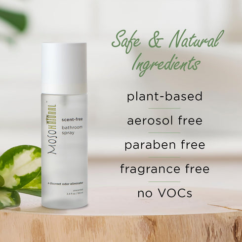 Moso Natural Scent-Free Bathroom Spray (2 Pack) - Discreet Odor Eliminator and Toilet Spray, Unscented