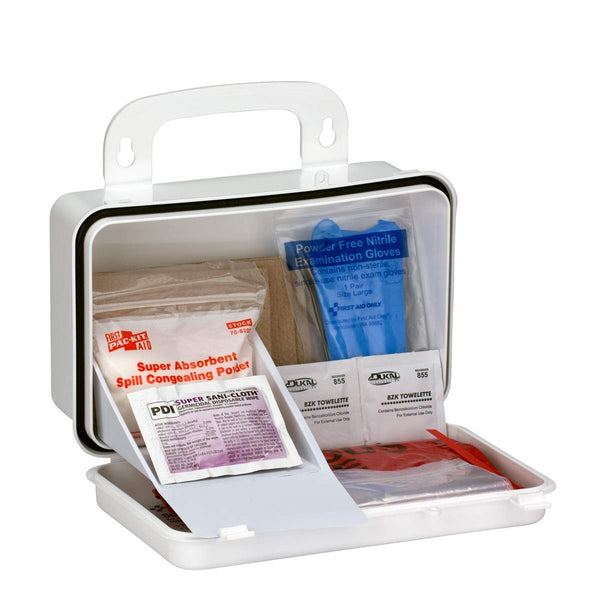 First Aid Only 6021 21-Piece Body Fluid Clean Up Kit, Weatherproof Plastic Case