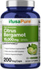NusaPure Citrus Bergamot Capsules 15,000mg - 200 Capsules, 25:1 Bergamot Extract, Bioperine, Vegan, Non-GMO