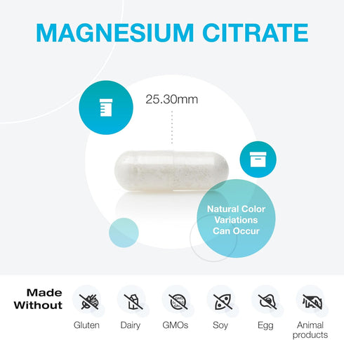 XYMOGEN Magnesium Citrate Capsules - Vegan Supplement for Women + Men - 120 Pills for Regularity, Muscle, Bone, Heart