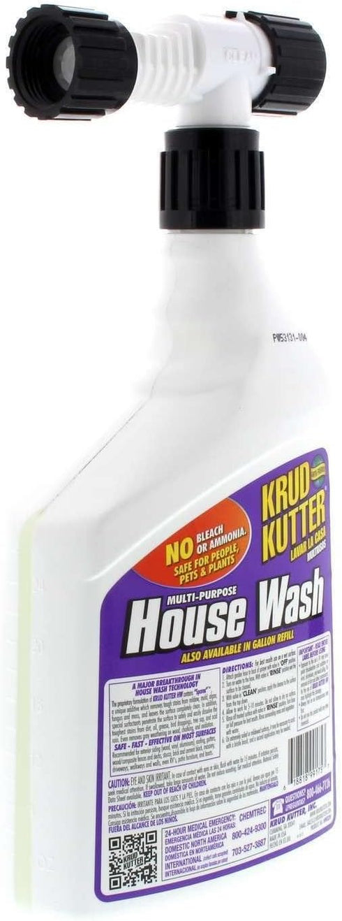Krud Kutter 32 oz, Multi Purpose House Wash, Exterior Cleaner for Siding, Brick, Stucco and Gutters, Removes Dirt