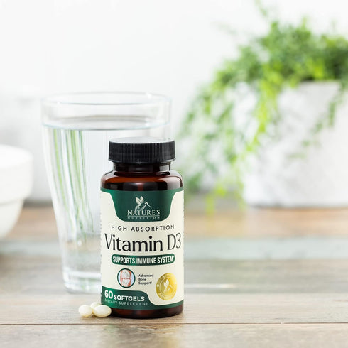 Vitamin D3 Supplement 5000iu (125 mcg), High Potency, Rapid Absorption Softgel, 60 Softgels