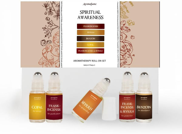 Spiritual Awareness Pure Resin Essential Oil Roll-On Blend Gift Set by Aromafume