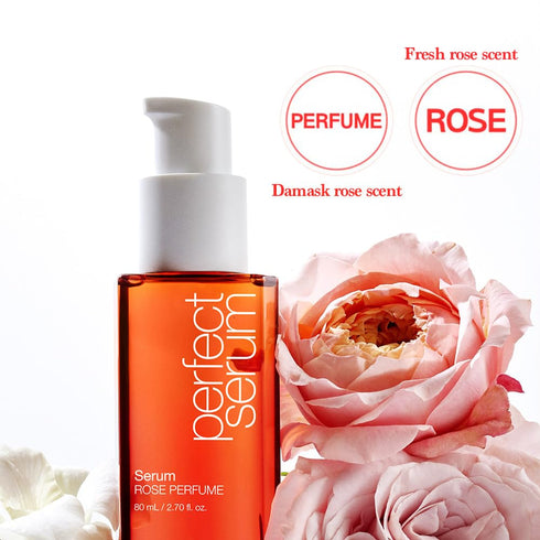 Mise En Scene Perfect Rose Perfume Serum - Korean Hair Serum with Rose Scent for Damaged Hair - 2.70 Fl Oz