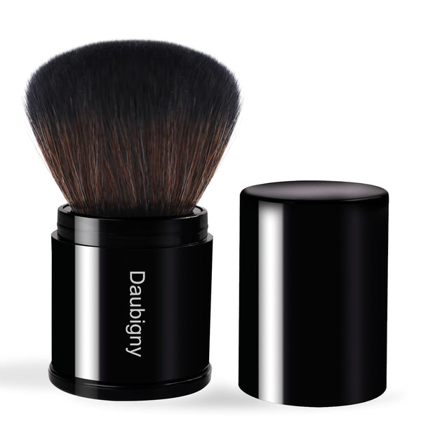 Retractable Kabuki Makeup Brush, Daubigny Travel Foundation Brush for Powder, Blush, and Bronzer