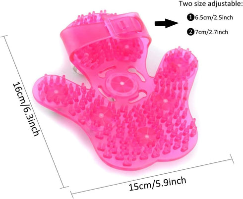 SAMYO 9 360-degree-roller Palm Shaped Massage Glove Body Massager with Metal Roller Ball Beauty Body Care (Pink)