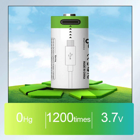 USB CR2 Lithium Ion Rechargeable Battery, High Capacity 3.7V 300mAh, 1.5 H Fast Charge, 1200 Cycle - 4-Pack