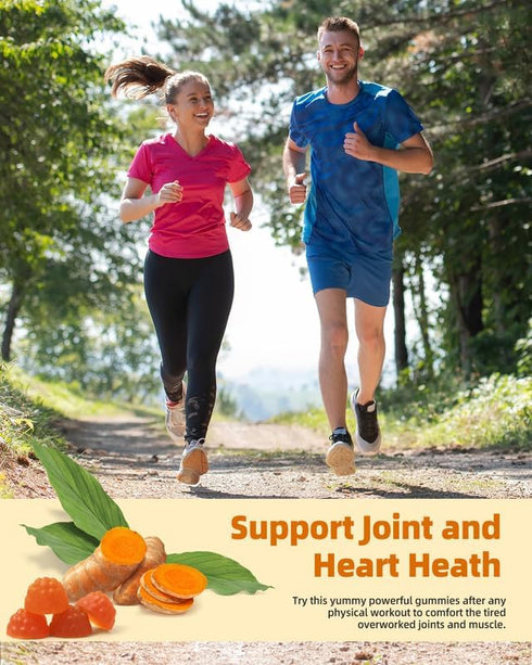Turmeric Curcumin Gummies - 2 Pack, Sugar Free Turmeric and Ginger Supplement for Immune Support
