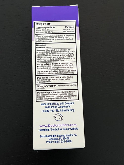 Doctor Butler's Pregnancy & Postpartum Spray - Perineal Spray and Hemorrhoid Treatment with Aloe, 3oz.