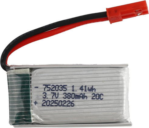 Vvsialeek 3.7V 380mAh Rechargeable Batteries Lithium ion Battery with JST Connector for Electronics Products, Toys