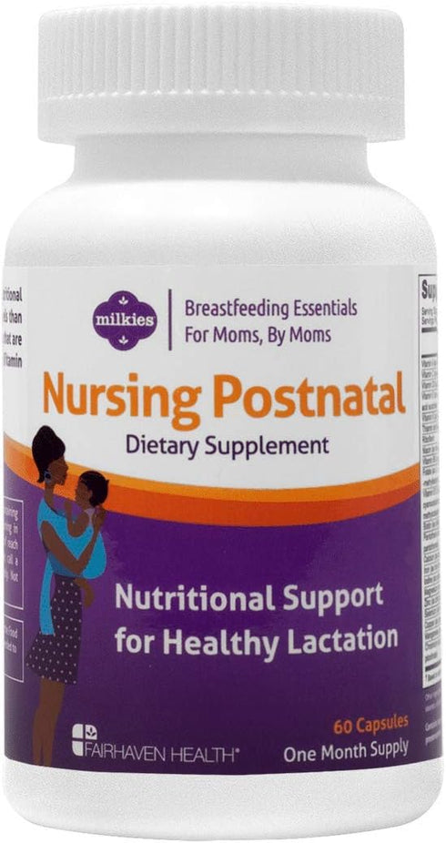 Milkies Fairhaven Health Nursing Postnatal Vegetarian Supplement for Breastfeeding Women, 1 Month Supply