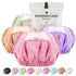 Shower Cap for Women, Reusable Extra Large Satin Double Layer EVA Waterproof Long Hair Caps (4 Pack)