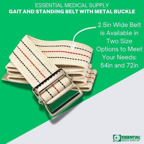 Essential Medical Supply Cotton Blend Walking Gait & Standing Belt, 72 Inch Length