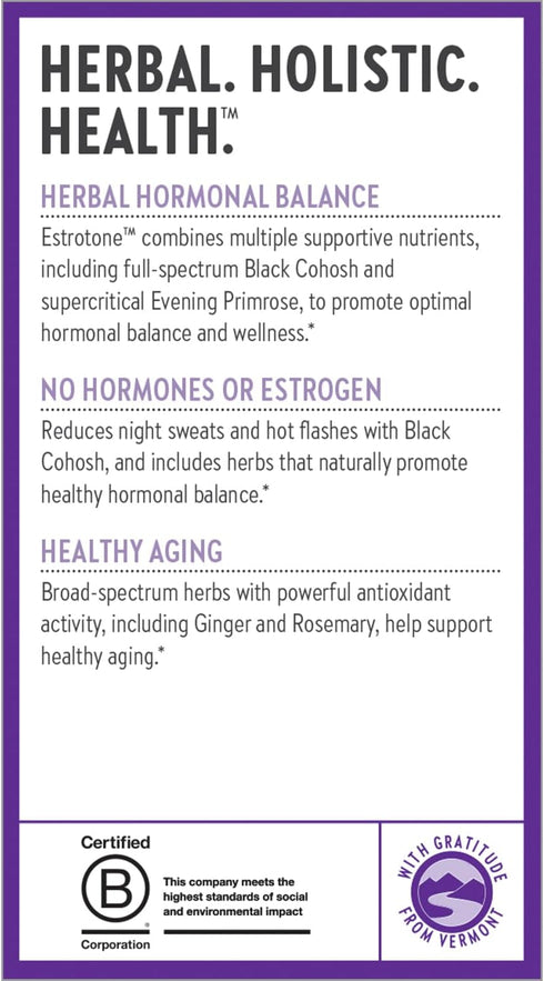 New Chapter Menopause Supplement - Estrotone Herbal Blend with Black Cohosh, 60 ct Vegetarian Capsule