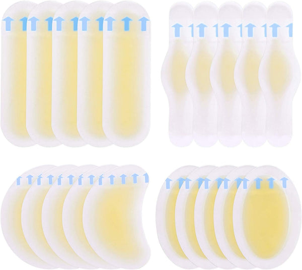 SATINIOR 20 Pieces Blister Pads, Waterproof Blister Prevention Cushions for Fingers, Toes, Heel Care