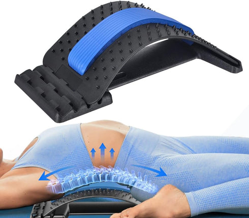Back Stretcher for Lower Back Pain Relief, 4 Level Adjustable Lumbar Massager, Back Cracker Board for Scoliosis