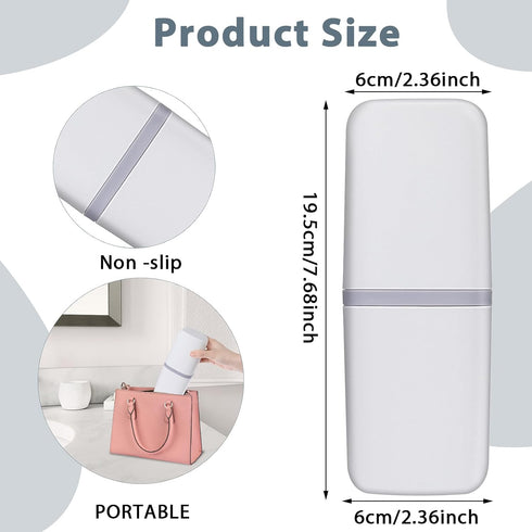 Travel Toothbrush Cup Case, Portable PP Seal Holder for Toothbrush & Toothpaste, Multi-Function Container (White)