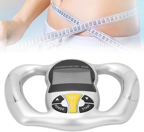 Handheld Body Fat Measuring Instrument, Digital Body Fat Tester with LCD Screen for Calorie and BMI Measurement