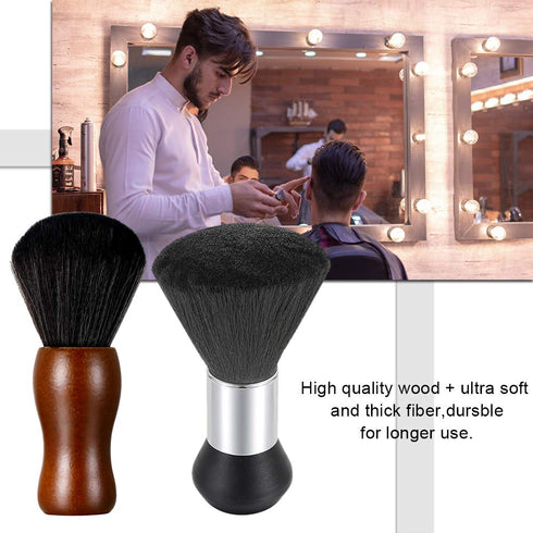 Vtrem Neck Duster Brush, 2 Pack Salon Neck Duster with Soft Nylon Bristles, Perfect for Barbers & Hair Stylists