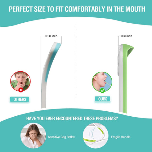 RONAVO 2 in 1 Tongue Scraper, Disposable Tongue Cleaner, BPA Free Tongue Brush, 4 Pack with Travel Case for Oral Care
