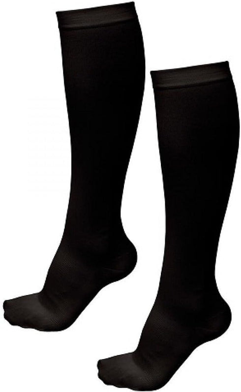 TASOM (6 Compression Socks Pair) Over the Calf Below Knee Men Woman Pain Ache Swelling Relief Support Stockings (Black