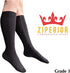Ziperior 30-40 mmHg 3 Big Tall Inside Leg Zipper Compression Grade Wide Large Calf Closed Toe Socks