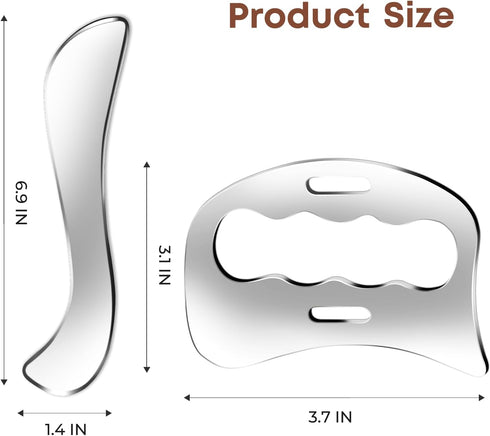 Set Muscle Scraper Tool Stainless Steel Body Gua Sha Scraping Tool Physical Therapy Suitable for Face,Back