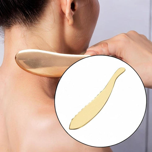 pistro Copper Gua Sha Scraping Massage Tool XL for Face Body Foot Neck Muscle Relief Easy to Clean Portable Multi