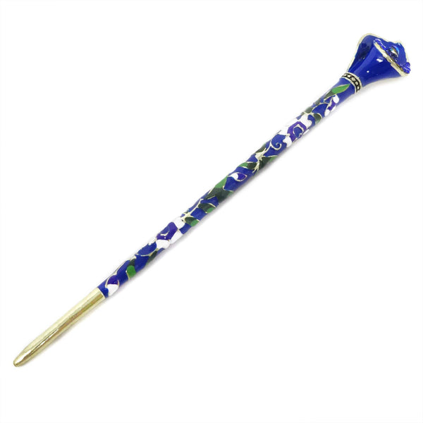Honbay Cloisonn Vintage Hair Stick with Calla, Chinese Traditional Style Fashion Hairpin (Blue)