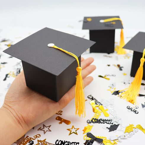 SDKI 30Pcs Graduation Cap Candy Box, Graduation Party Supplies 2025 Decorations for Party Favor
