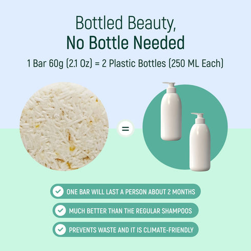 Solid Shampoo Bar and Conditioner Effect Hair Soap, 100% Organic with Plant-Based Essential Oils, Chamomile
