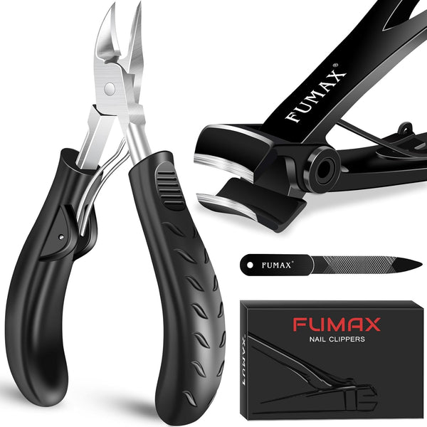 Nail Clippers for Men, Heavy Duty Toenail Clippers for Seniors with 15mm Wide Jaw Opening for Ingrown Nails