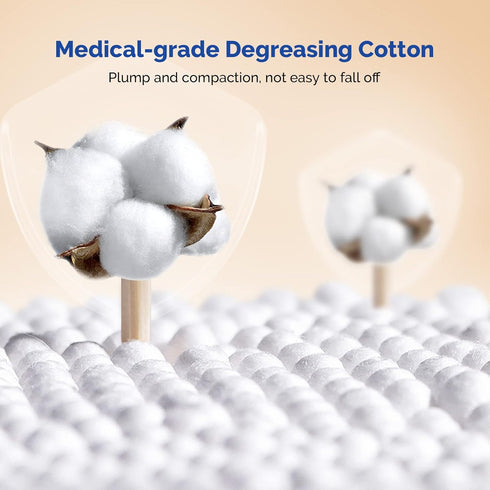 JMU Medical Cotton Swabs, 1000 Count Cotton Swabs with Wooden Sticks