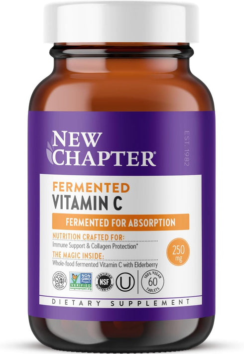 New Chapter Fermented Vitamin C + Elderberry, ONE Daily for Immune Support