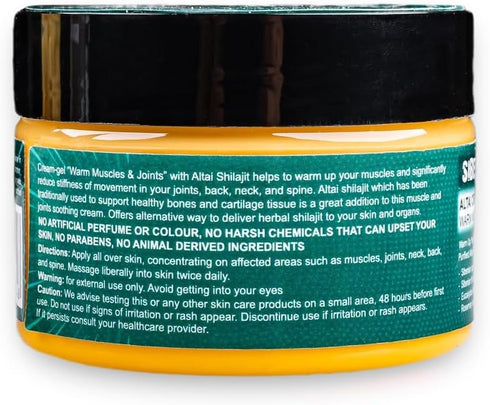 Altai Cream-Gel “Warm Muscles & Joints,” Shilajit Pine Nut Essential Oils, Resin and Herbs, 100ml