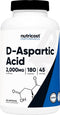 Nutricost D-Aspartic Acid (DAA) Capsules, 2000mg Per Serving, 180 Capsules - Non-GMO Supplement