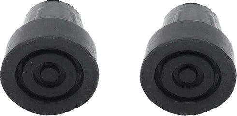 PCP Replacement Cane Tips, 1 inch / 2.5 cm diameter, Black, Two Tips