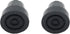 PCP Replacement Cane Tips, 1 inch / 2.5 cm diameter, Black, Two Tips