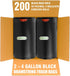 2-4 Gallon Drawstring Trash Bags, 200 Count Bulk Value Pack, Black & Unscented for Home and Business