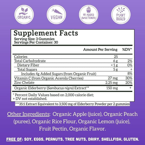 Gummies Immune Gummy Immunity, 90 Llama Naturals Elderberry for Adults, Vegan, Organic Support Supplement with Vitamin