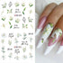 12 Sheets Lily Flowers Nail Stickers, Water Transfer Decals for Spring Floral Nail Art Design