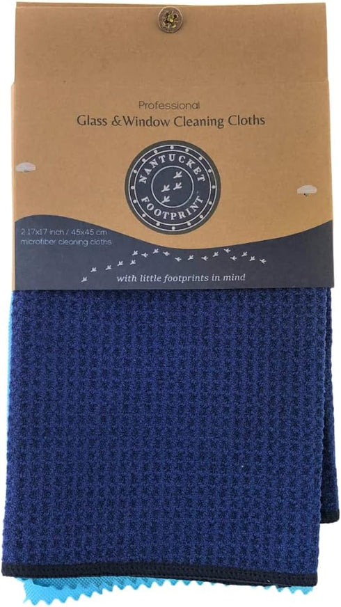 Premium Microfiber & Waffle Cleaning Cloths, Ideal for Glass & Windows, 2 Pack for Kitchen, Countertops, Sinks