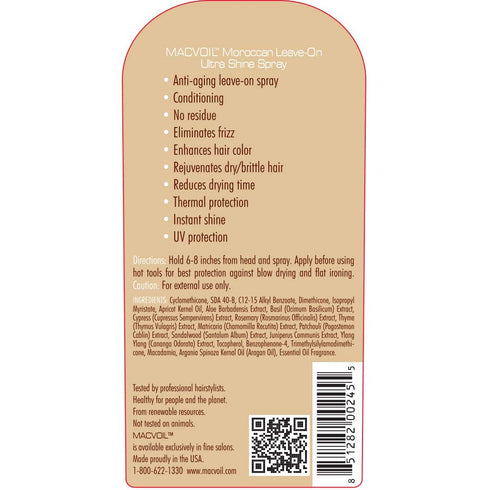 Macvoil Moroccan Leave-On Ultra Shine Conditioner Spray
