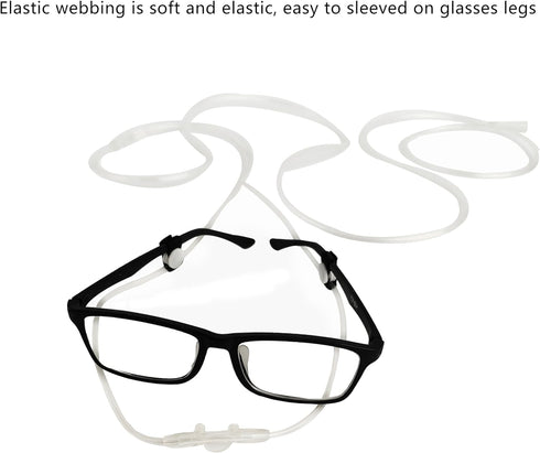 8PCS Oxygen Tube Holder Clips for Glasses, Elastic and Retractable Nasal Cannula Clips for Ear Protection