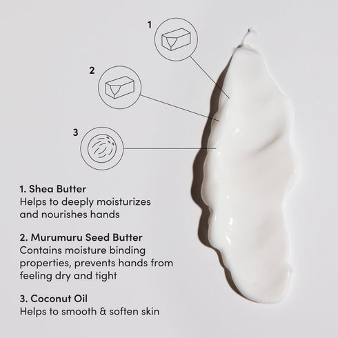OUAI Hand Cream - Thick, Creamy Balm with Coconut Oil, Murumuru Butter, Shea Butter, Hydrating Moisturizer (3 Oz)