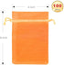 PMLAND 100 Pcs Organza Mesh Drawstring Bags, 4 x 6 Inches for Jewelry Party Favors, Orange