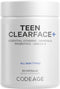 Codeage Teen Clearface Supplement, 60 Capsules, Vitamins A, C, D3, E, Probiotics for Oily Skin & Pimples