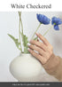 Semi Cured Gel Nail Strips, 20 PCS White Checkered Gel Nail Stickers, UV Light Required for Salon Quality