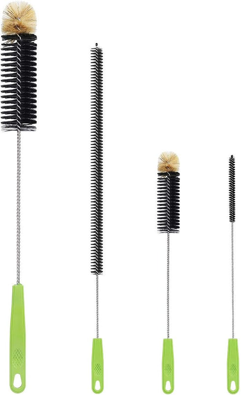 ORIA Bottle Cleaning Brush Set, Long Handle Water Bottle Brush, Straw Cleaning Brush, 4 Pack for Washing